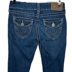 True Religion Joey Big T Stitch Flare Jeans Women's Size 28 BLEMISH